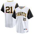 Vanessashop P.Pirates #21 Roberto Clemente Player White Throwback Cooperstown Limited Stitched Jerseys