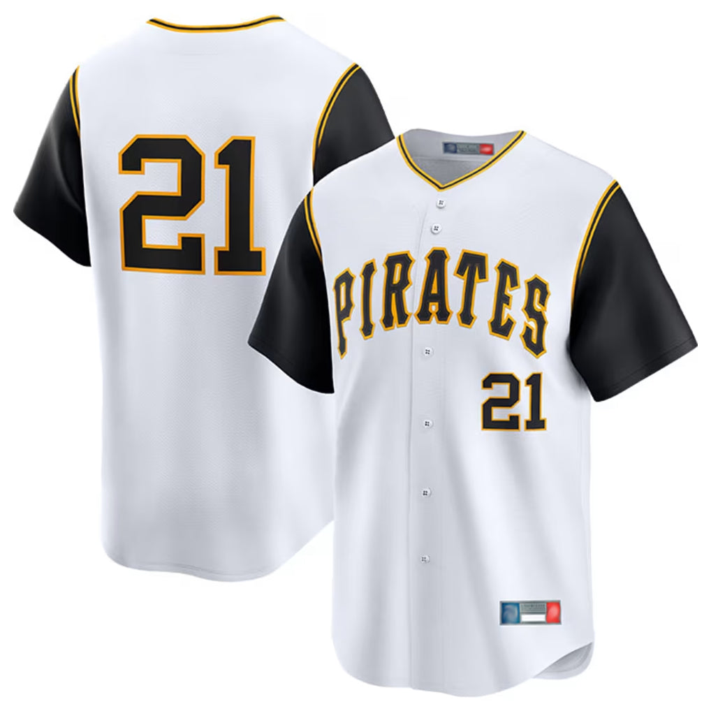 Vanessashop P.Pirates #21 Roberto Clemente Player White Throwback Cooperstown Limited Stitched Jerseys