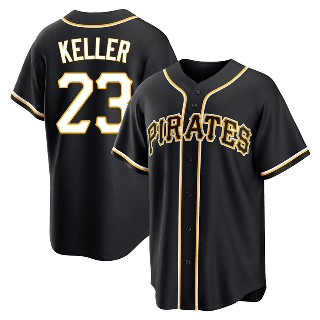 Vanessashop P.Pirates #23 Mitch Keller Player Black Fashion Out Home Game Stitched Jerseys