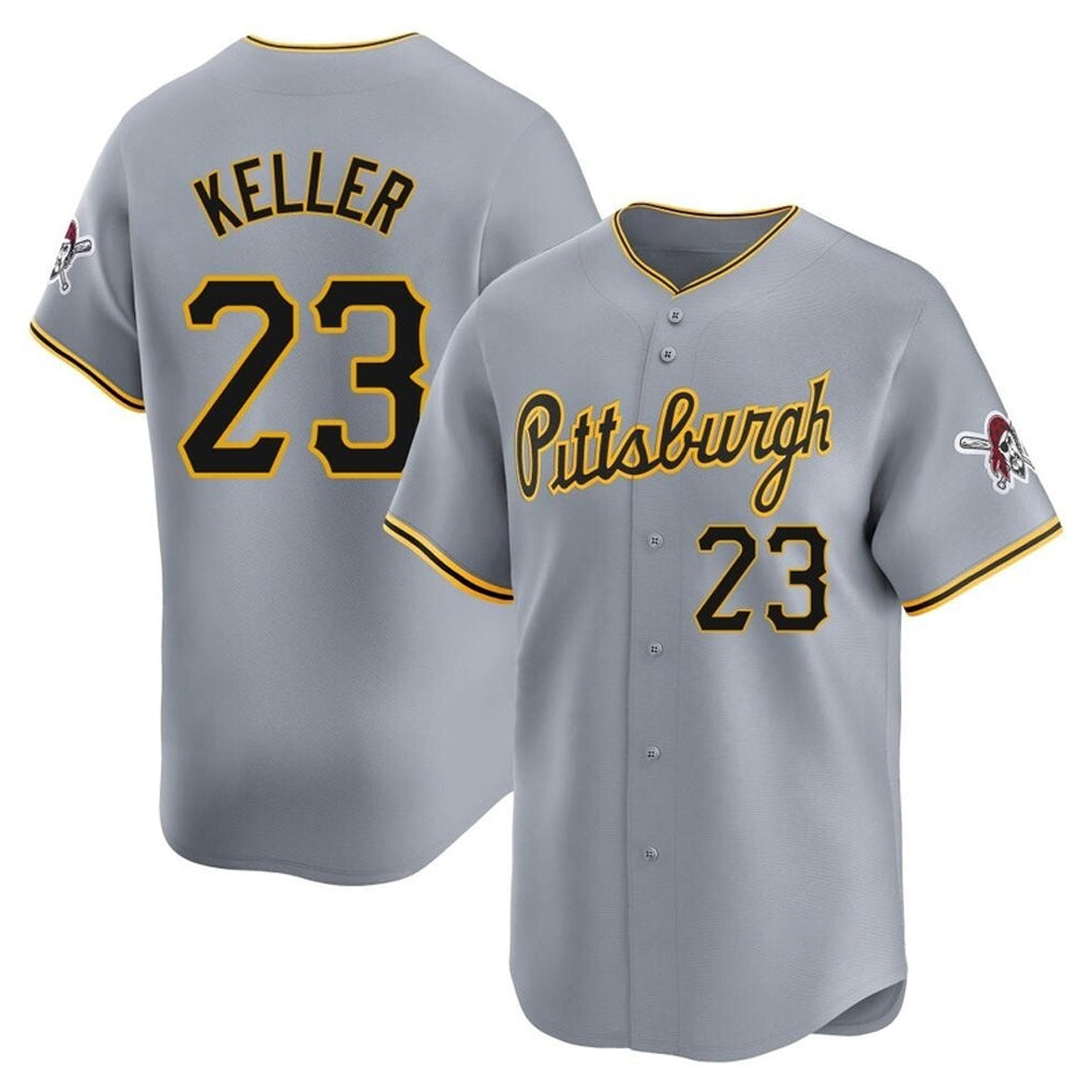 Vanessashop P.Pirates #23 Mitch Keller Player Gray Road Home Limited Stitched Jerseys