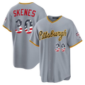 Vanessashop P.Pirates #30 Paul Skenes Gray USA 250 Fourth of July Road Stadium Jersey