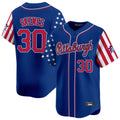 Vanessashop P.Pirates #30 Paul Skenes Player Royal 2025 Independence Day Vapor Premier Limited Stitched Jerseys