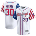 Vanessashop P.Pirates #30 Paul Skenes Player White 2025 Independence Day Vapor Premier Limited Stitched Jerseys