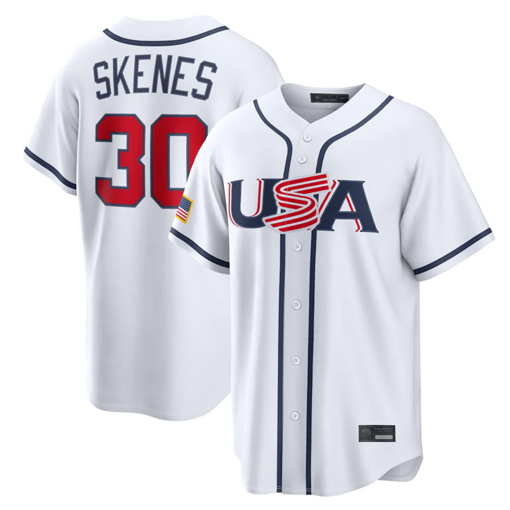 Vanessashop P.Pirates #30 Paul Skenes Player White USA 2026 World Classic Home Limited Stitched Jerseys