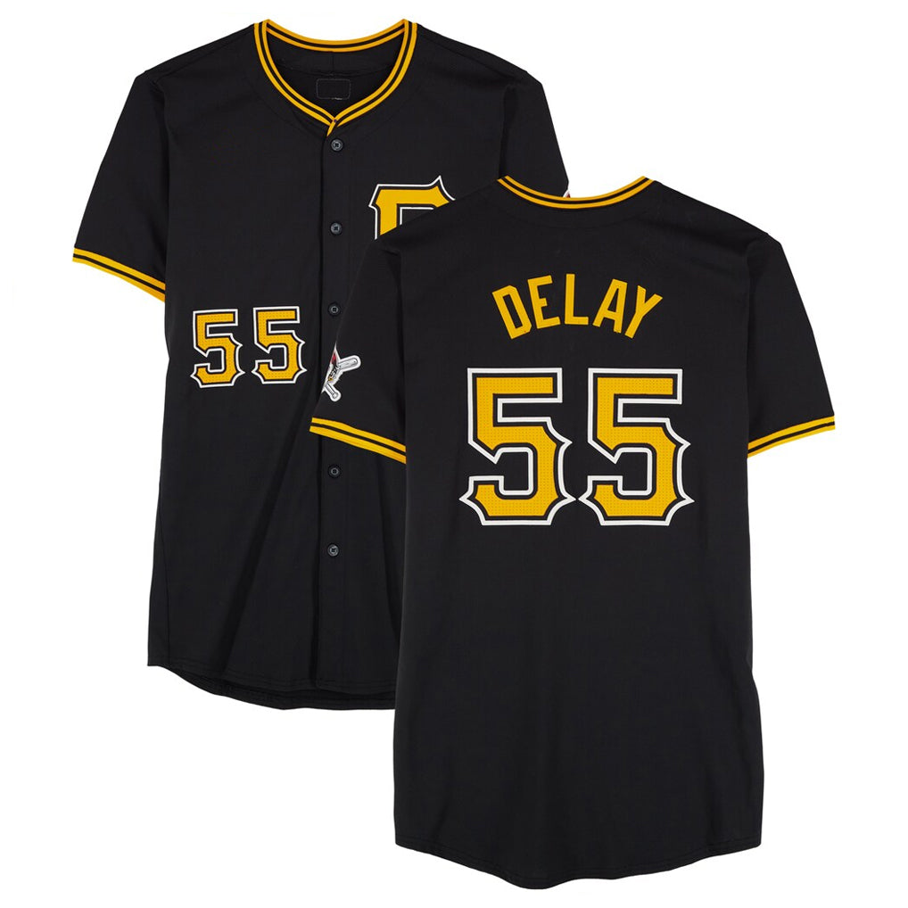 Vanessashop P.Pirates #55 Jason Delay Player Black Alternate Limited Game Stitched Jerseys