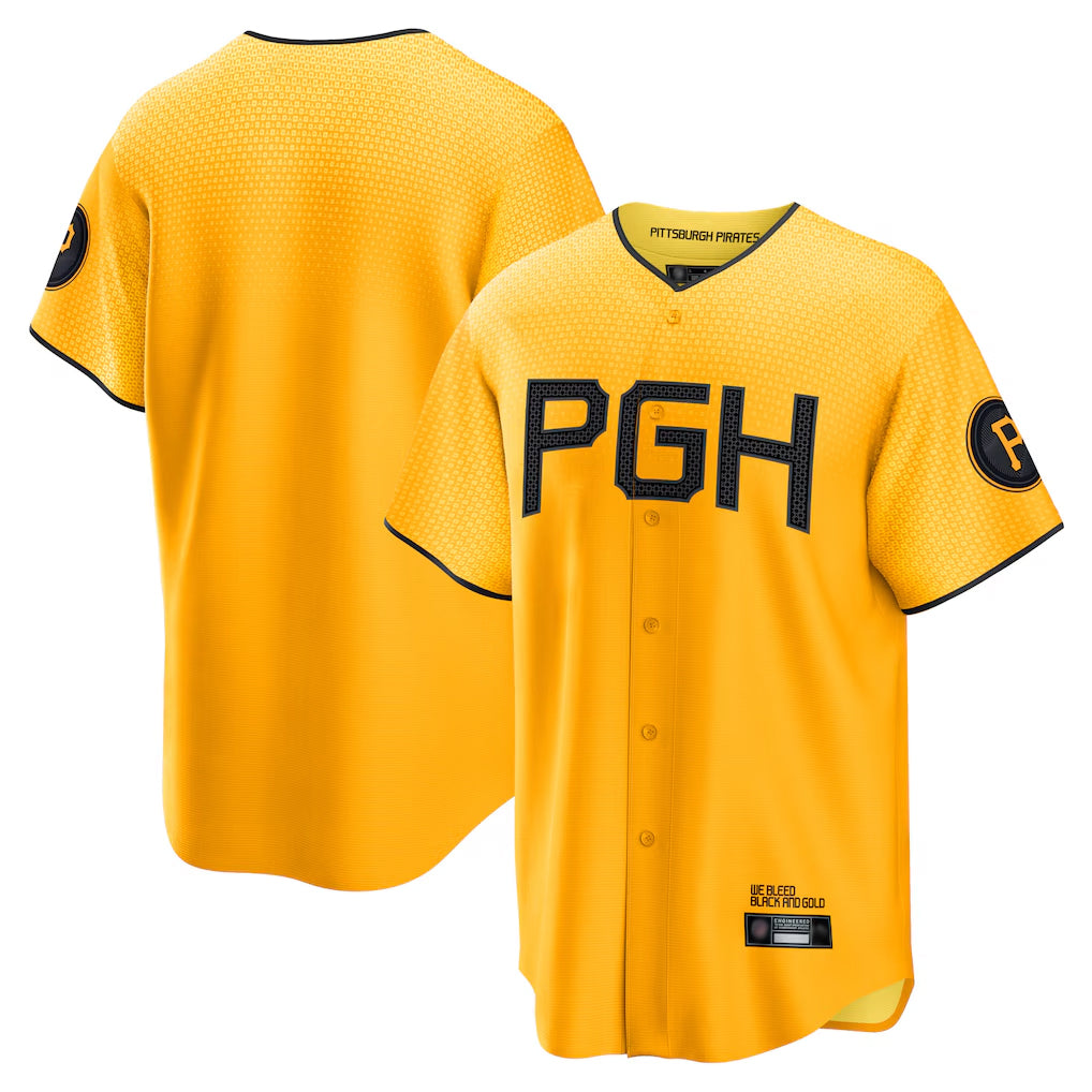 VanessashopP.Pirates Blank Player Gold City Connect Home Game Stitched Jerseys