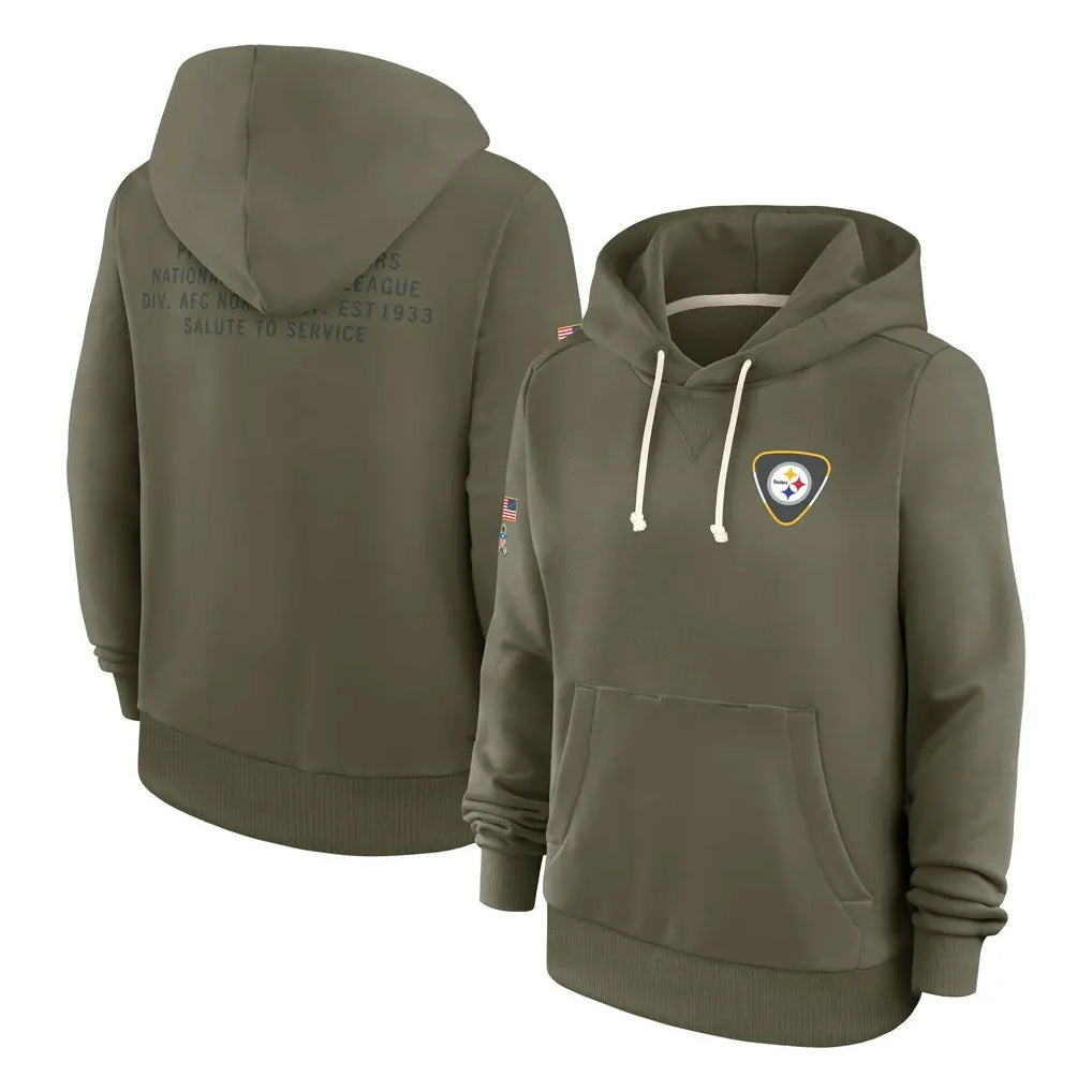 Vanessashop P.Steelers Olive Salute to Service Pullover Hoodies Limited Blank Player Stitched Jerseys