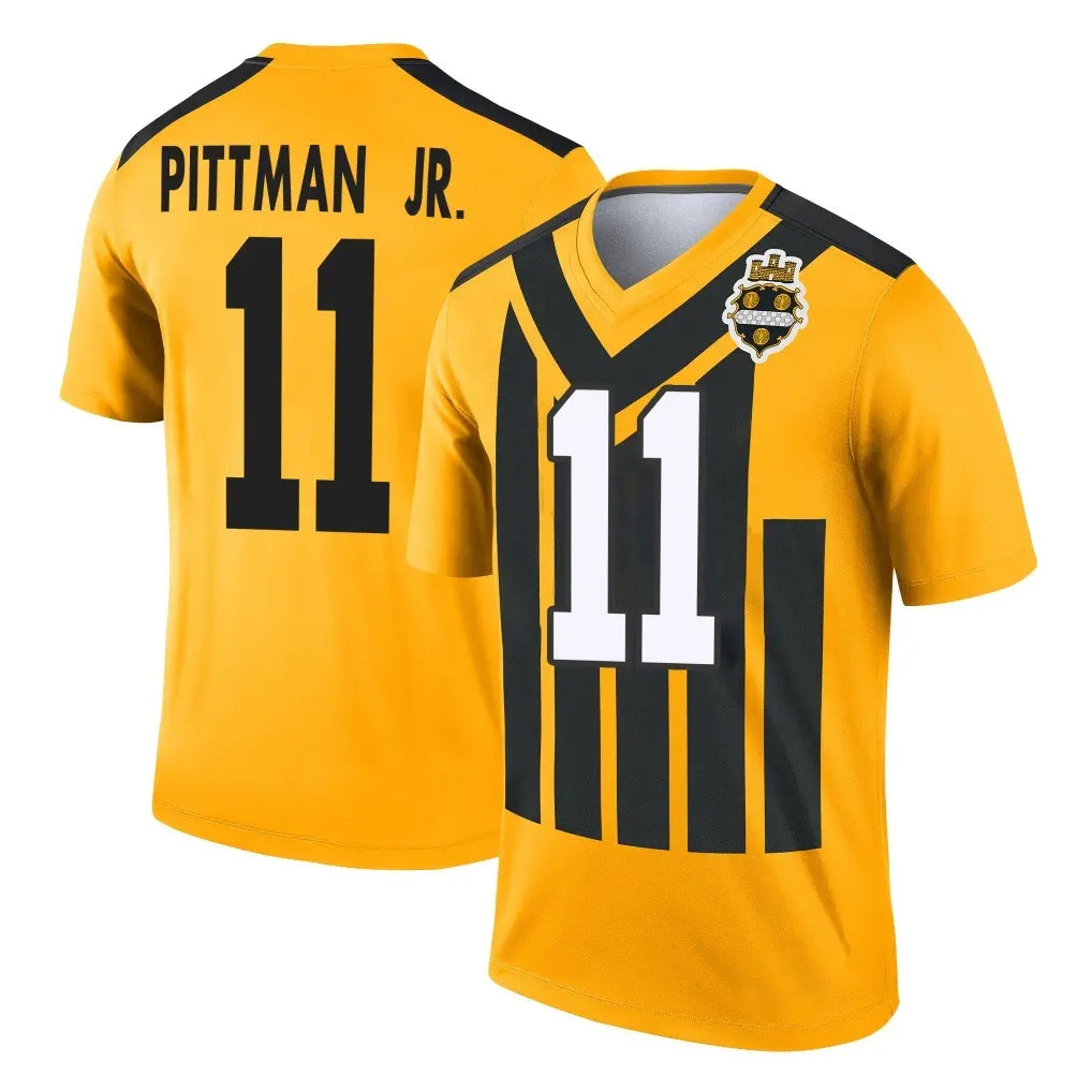 Vanessashop P.Steelers #11 Michael Pittman Jr. Player Gold Legend Limited 1933 Throwback Performance Home Game Stitched Jerseys