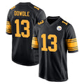 Vanessashop P.Steelers #13 Rico Dowdle Player Black Color Rush Home Game Stitched Jerseys