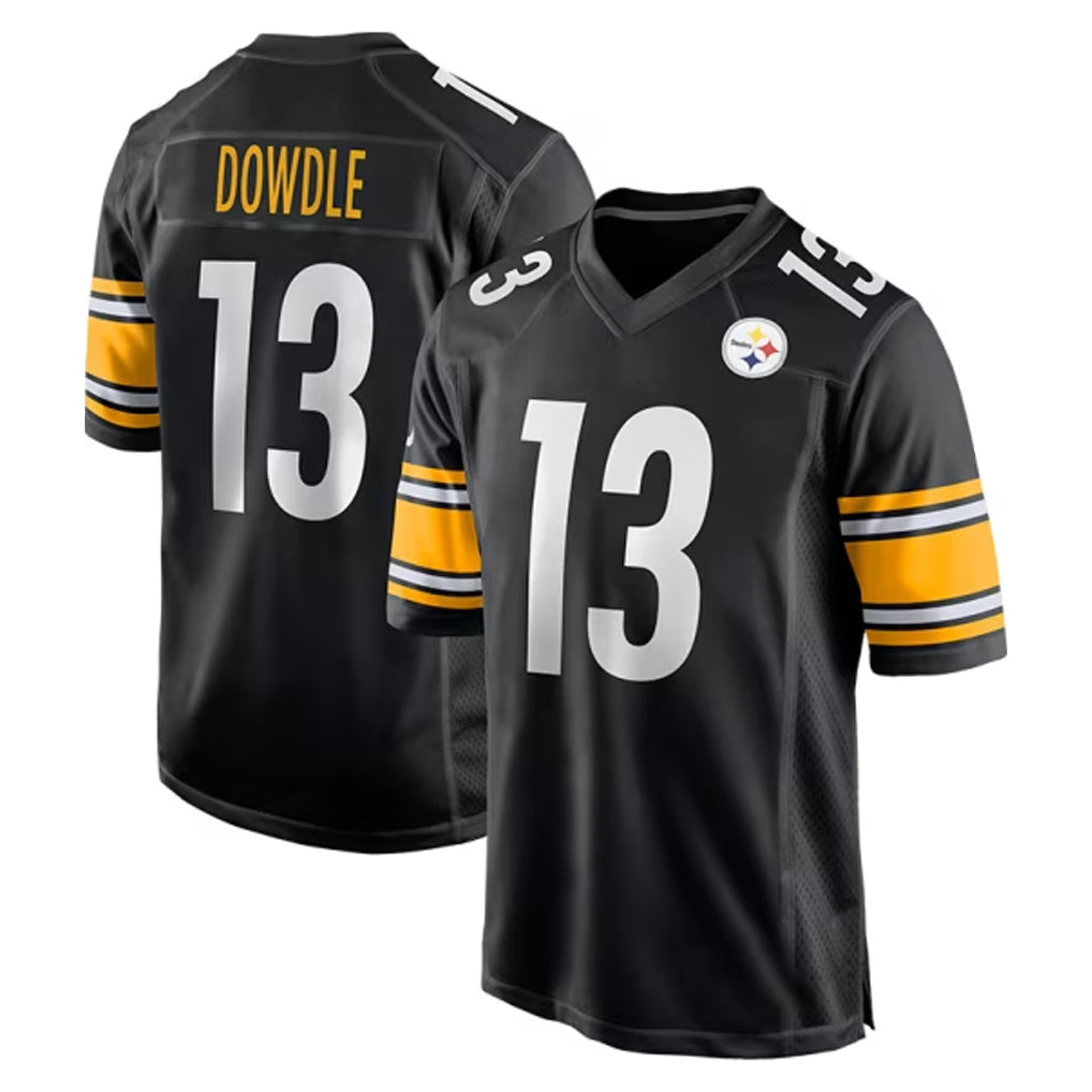 Vanessashop P.Steelers #13 Rico Dowdle Player Black Home Game Stitched Jerseys