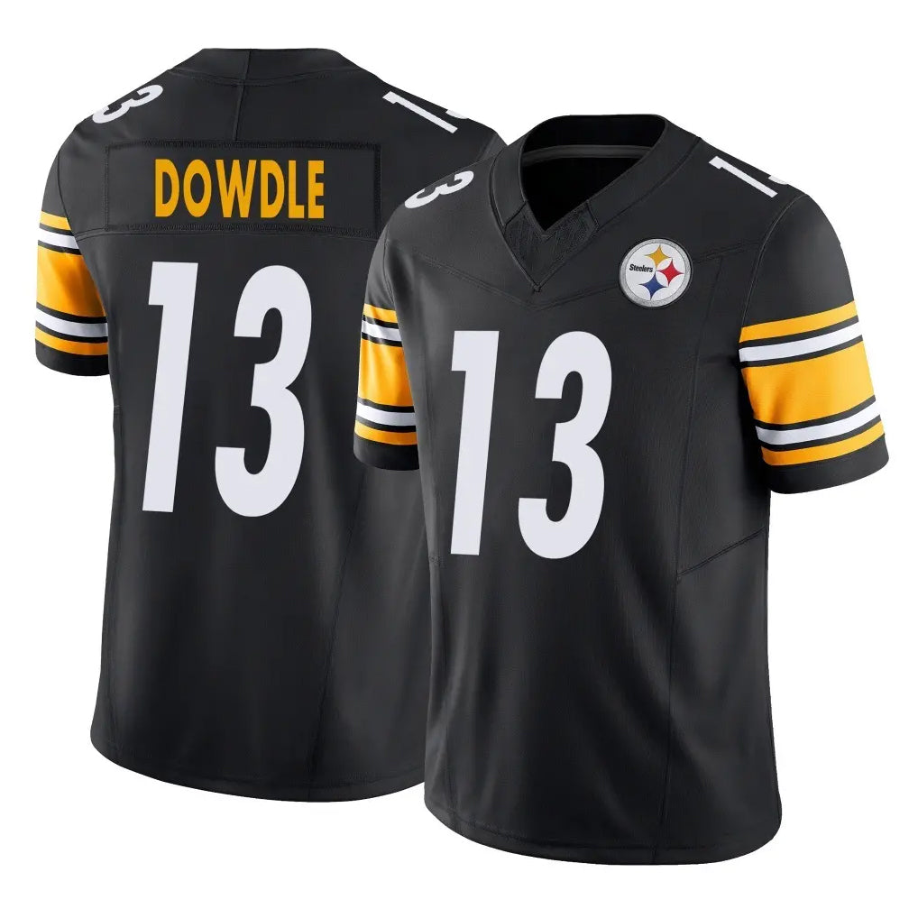Vanessashop P.Steelers #13 Rico Dowdle Player Black Limited Vapor F.U.S.E. Home Game Stitched Jerseys