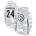 Vanessashop P.Steelers #24 Joey Porter Jr. Player Arctic Camo Limited Salute to Service Pullover Hoodies Game Stitched Jerseys