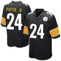 Vanessashop P.Steelers #24 Joey Porter Jr. Player Black Game Home Stitched Jerseys