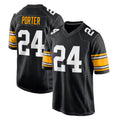 Vanessashop P.Steelers #24 Joey Porter Jr. Player Black Home Game Stitched Jerseys