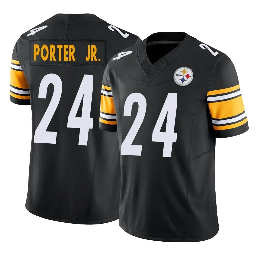 Vanessashop P.Steelers #24 Joey Porter Jr. Player Black Limited Vapor F.U.S.E. Home Game Stitched Jerseys