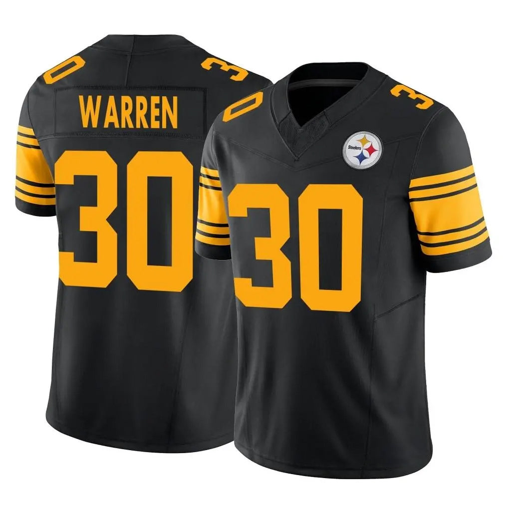 Vanessashop P.Steelers #30 Jaylen Warren Player Black Limited 2nd Alternate Vapor F.U.S.E. Home Game Stitched Jerseys