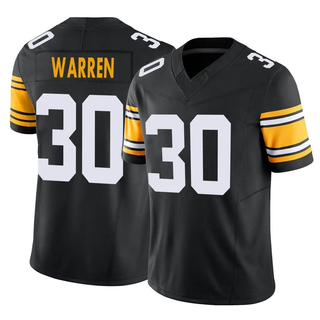 Vanessashop P.Steelers #30 Jaylen Warren Player Black Limited Alternate Vapor F.U.S.E. Home Game Stitched Jerseys
