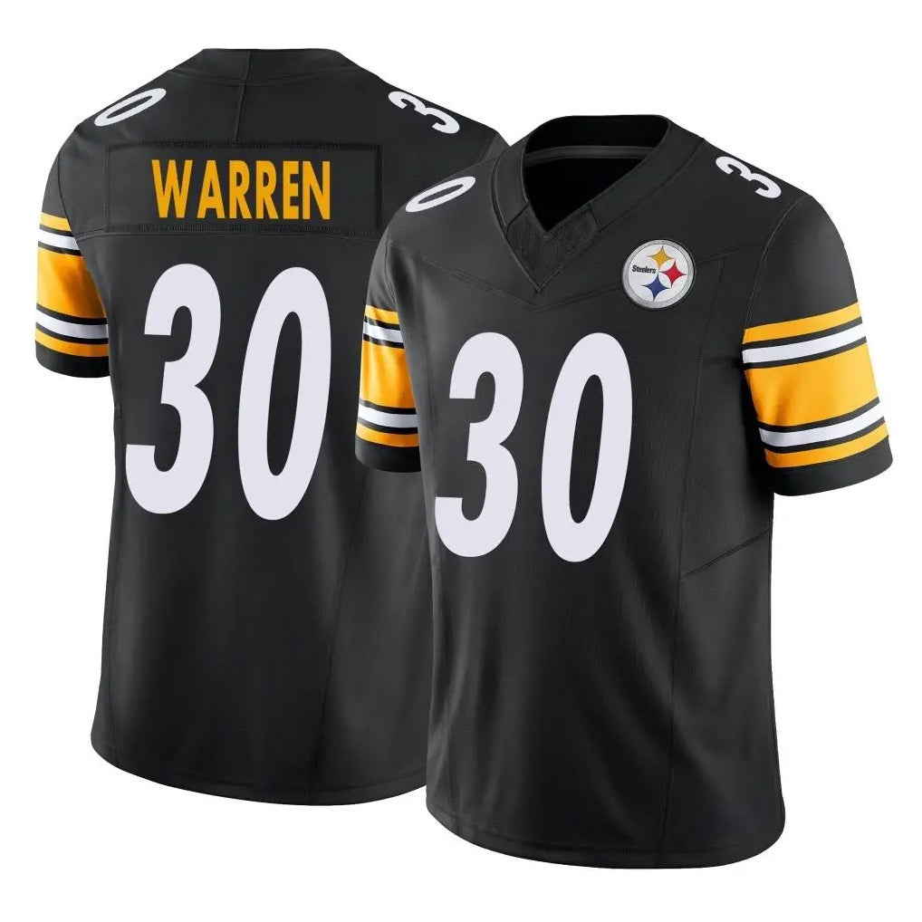 Vanessashop P.Steelers #30 Jaylen Warren Player Black Limited Vapor F.U.S.E. Home Game Stitched Jerseys