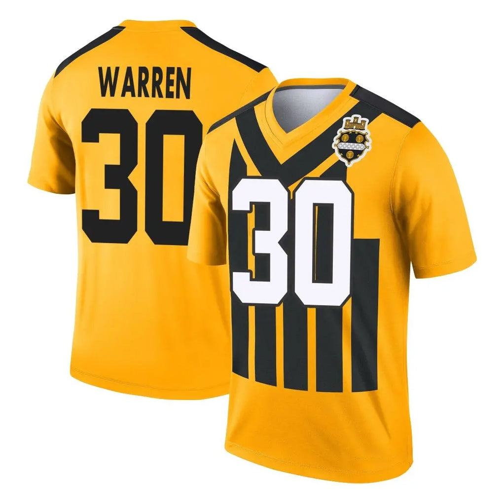 Vanessashop P.Steelers #30 Jaylen Warren Player Gold Legend Limited 1933 Throwback Performance Home Game Stitched Jerseys