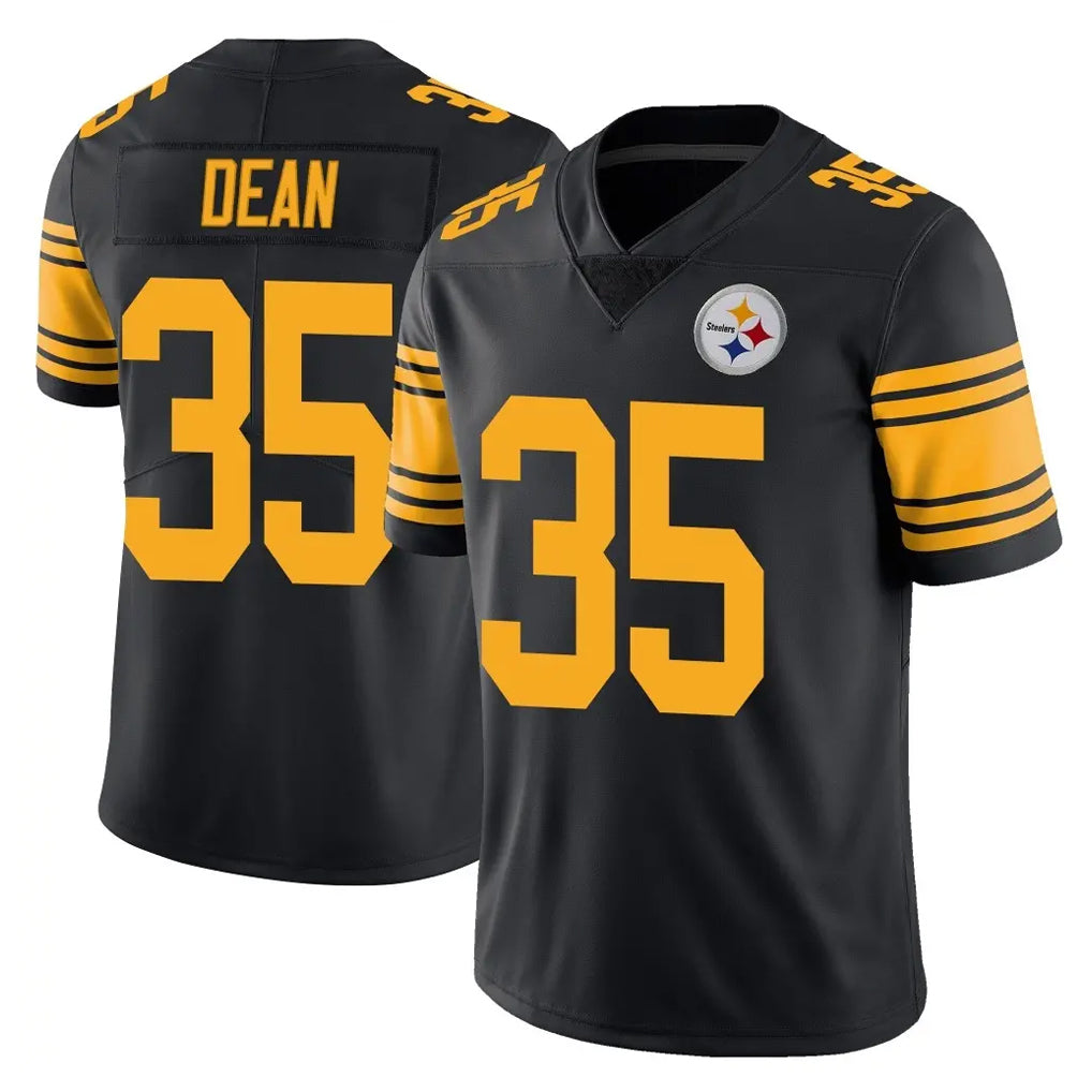 Vanessashop P.Steelers #35 Jamel Dean Player Black Limited Color Rush Home Game Stitched Jerseys