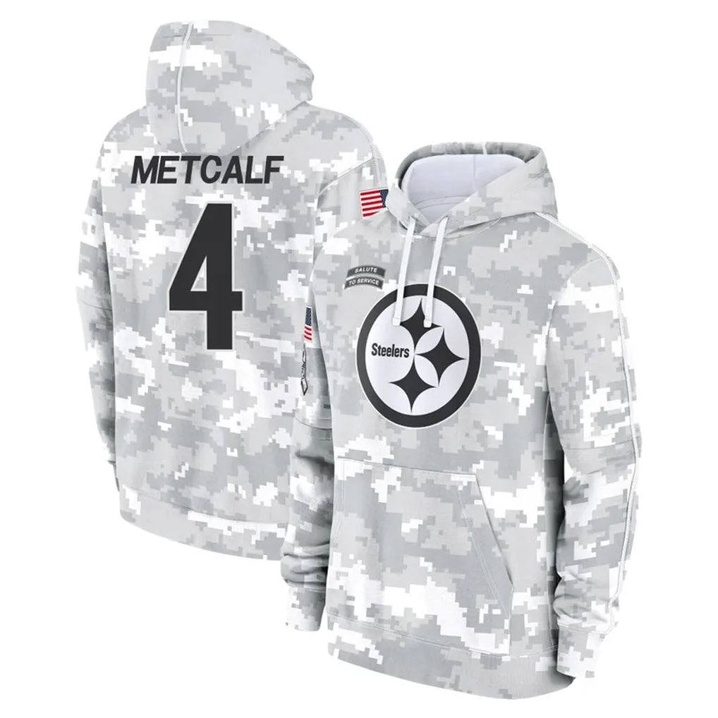 Vanessashop P.Steelers #4 DK Metcalf Player Arctic Camo Limited Salute to Service Pullover Hoodies Game Stitched Jerseys