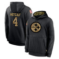 Vanessashop P.Steelers #4 DK Metcalf Player Black Salute to Service Hoodies Limited Game Stitched Jerseys