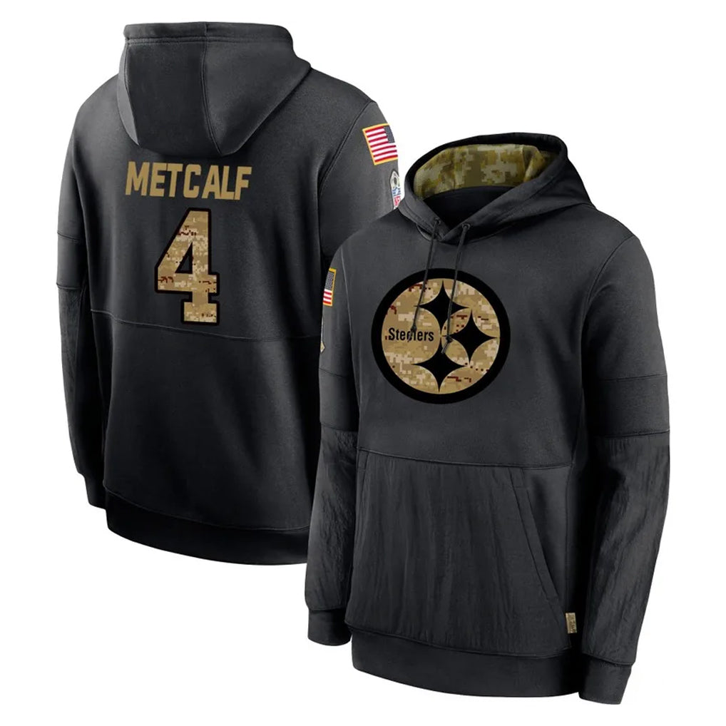 Vanessashop P.Steelers #4 DK Metcalf Player Black Salute to Service Hoodies Limited Game Stitched Jerseys