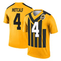 Vanessashop P.Steelers #4 DK Metcalf Player Gold Legend Limited 1933 Throwback Performance Home Game Stitched Jerseys
