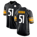 Vanessashop P.Steelers #51 Nick Herbig Player Black Home Game Stitched Jerseys