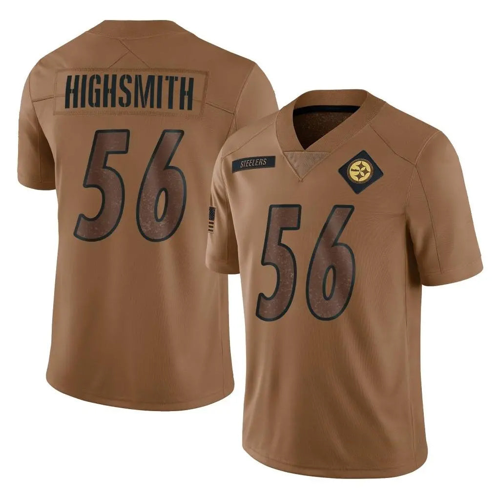 Vanessashop P.Steelers #56 Alex Highsmith Player Brown Limited Salute To Service Home Game Stitched Jerseys