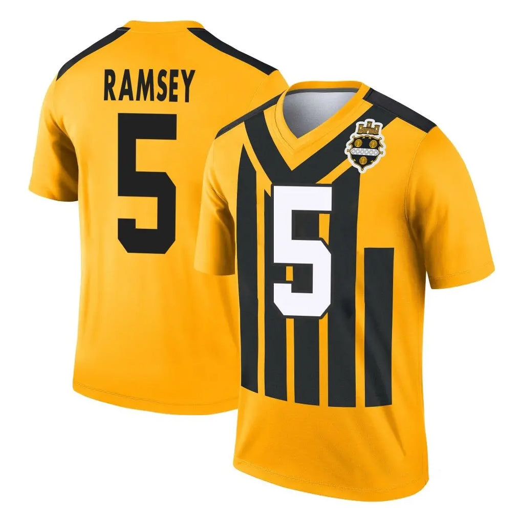 Vanessashop P.Steelers #5 Jalen Ramsey Player Gold Legend Limited 1933 Throwback Performance Home Game Stitched Jerseys