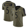 Vanessashop P.Steelers #5 Jalen Ramsey Player Olive Salute To Service Limited Game Stitched Jerseys