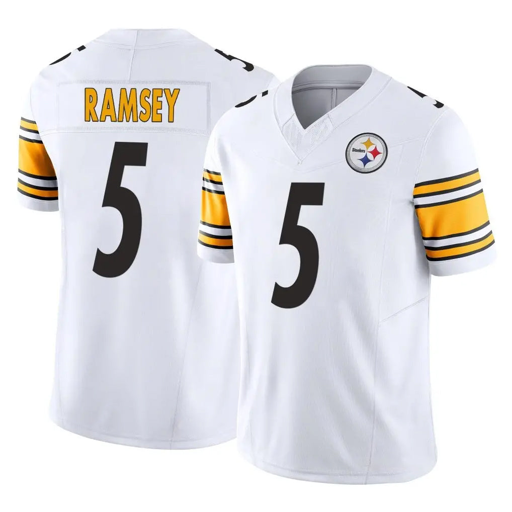 Vanessashop P.Steelers #5 Jalen Ramsey Player White Limited Vapor F.U.S.E. Home Game Stitched Jerseys