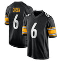 Vanessashop P.Steelers #6 Patrick Queen Player Black Home Game Stitched Jerseys