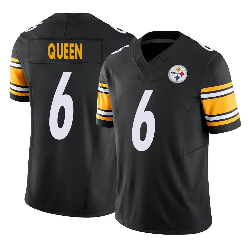 Vanessashop P.Steelers #6 Patrick Queen Player Black Limited Vapor F.U.S.E. Home Game Stitched Jerseys
