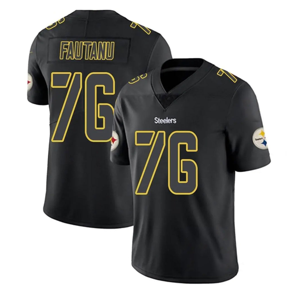 Vanessashop P.Steelers #76 Troy Fautanu Player Black Impact Limited Home Game Stitched Jerseys