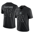 Vanessashop P.Steelers #76 Troy Fautanu Player Black Reflective Limited Home Game Stitched Jerseys