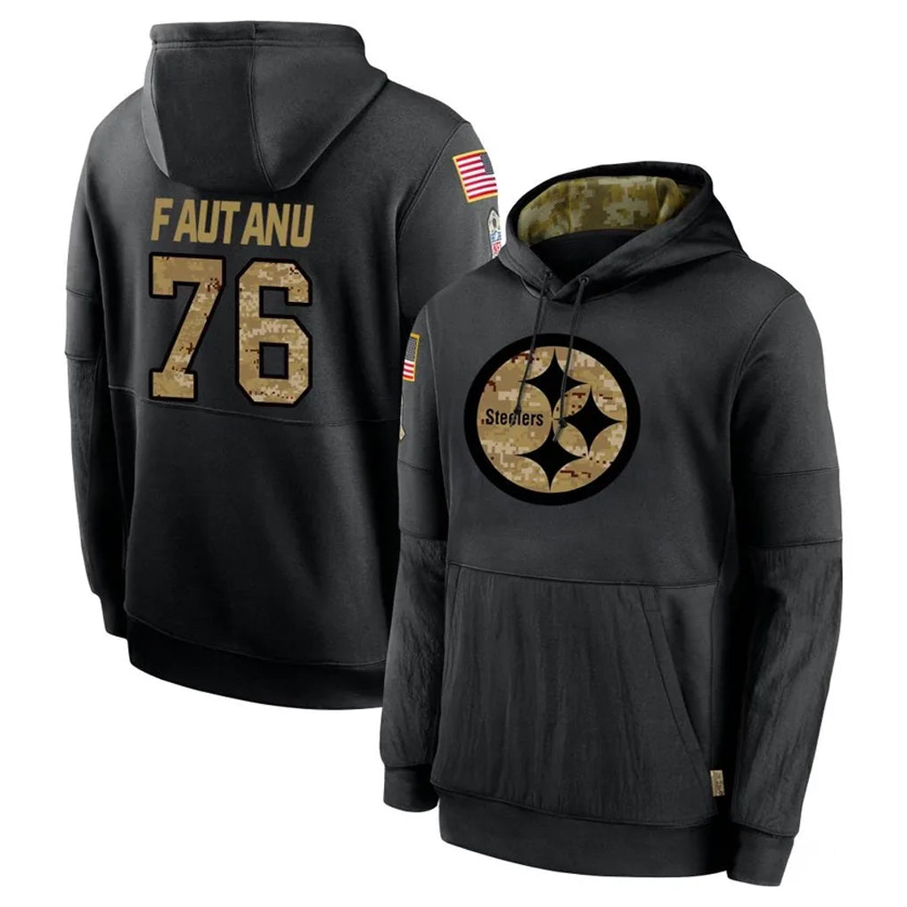 Vanessashop P.Steelers #76 Troy Fautanu Player Black Salute to Service Hoodies Limited Game Stitched Jerseys