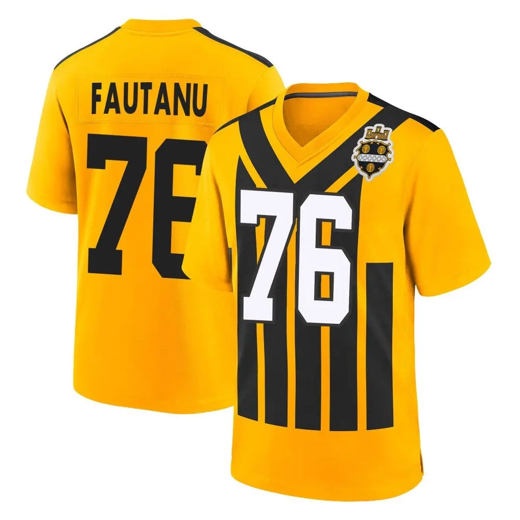 Vanessashop P.Steelers #76 Troy Fautanu Player Gold Limited 1933 Throwback Home Game Stitched Jerseys