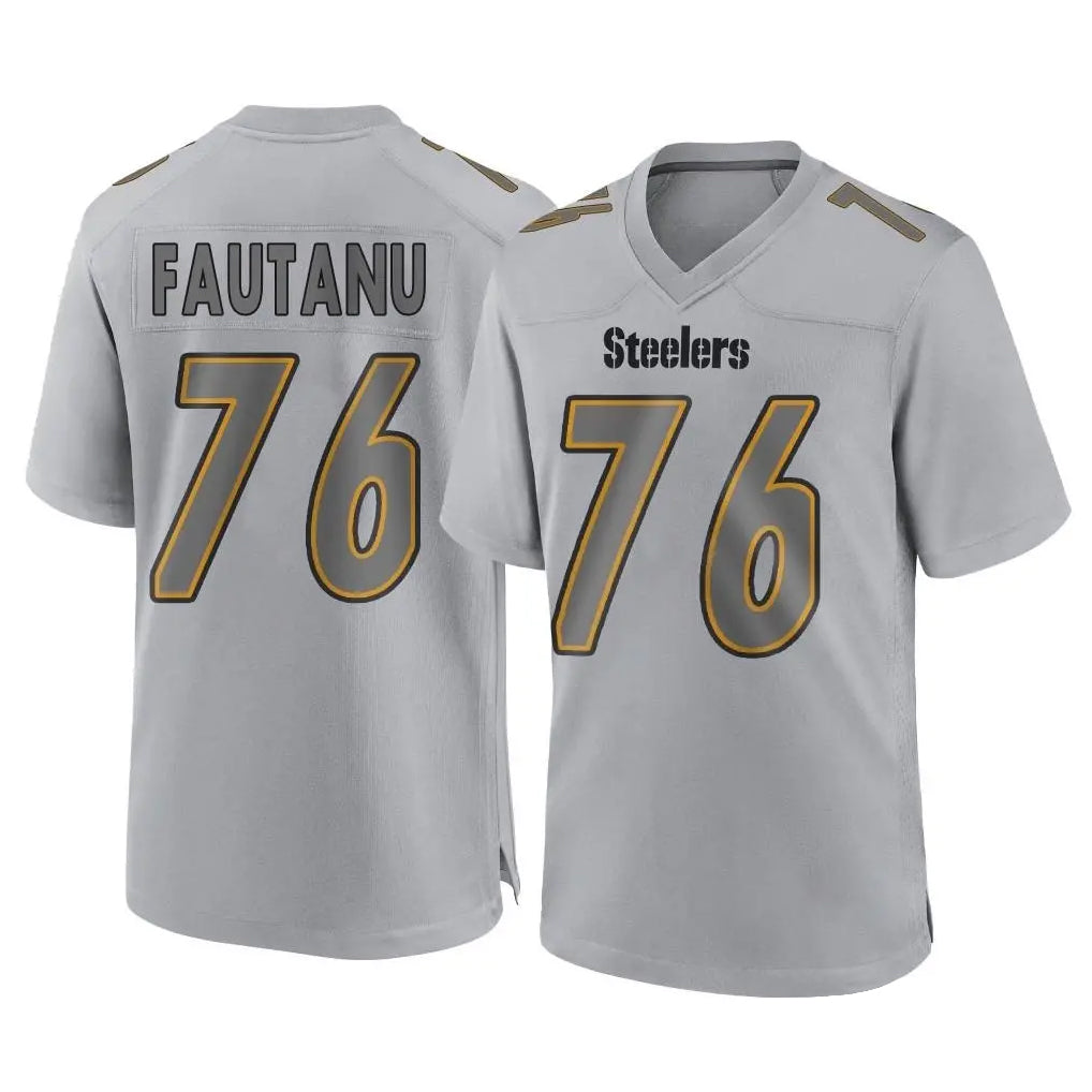 Vanessashop P.Steelers #76 Troy Fautanu Player Gray Atmosphere Fashion Home Game Stitched Jerseys