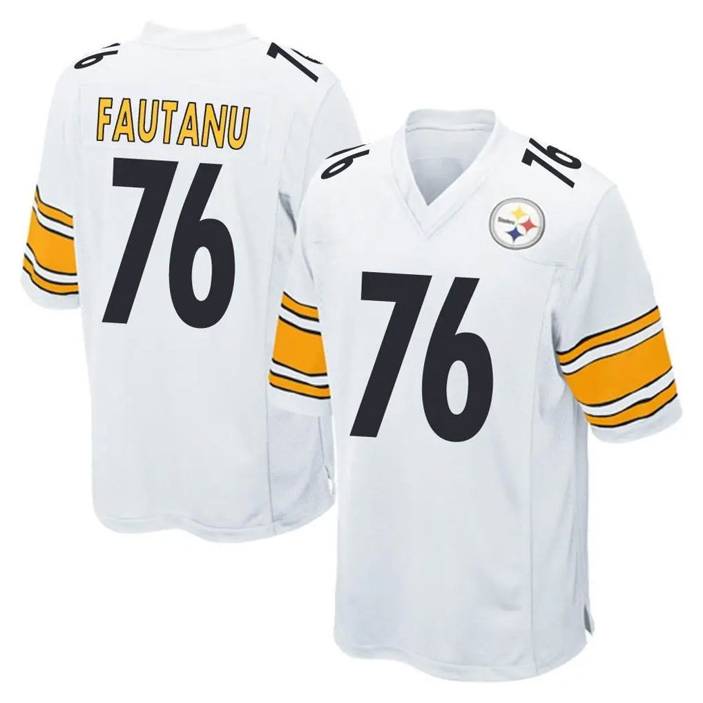 Vanessashop P.Steelers #76 Troy Fautanu Player White Home Game Stitched Jerseys