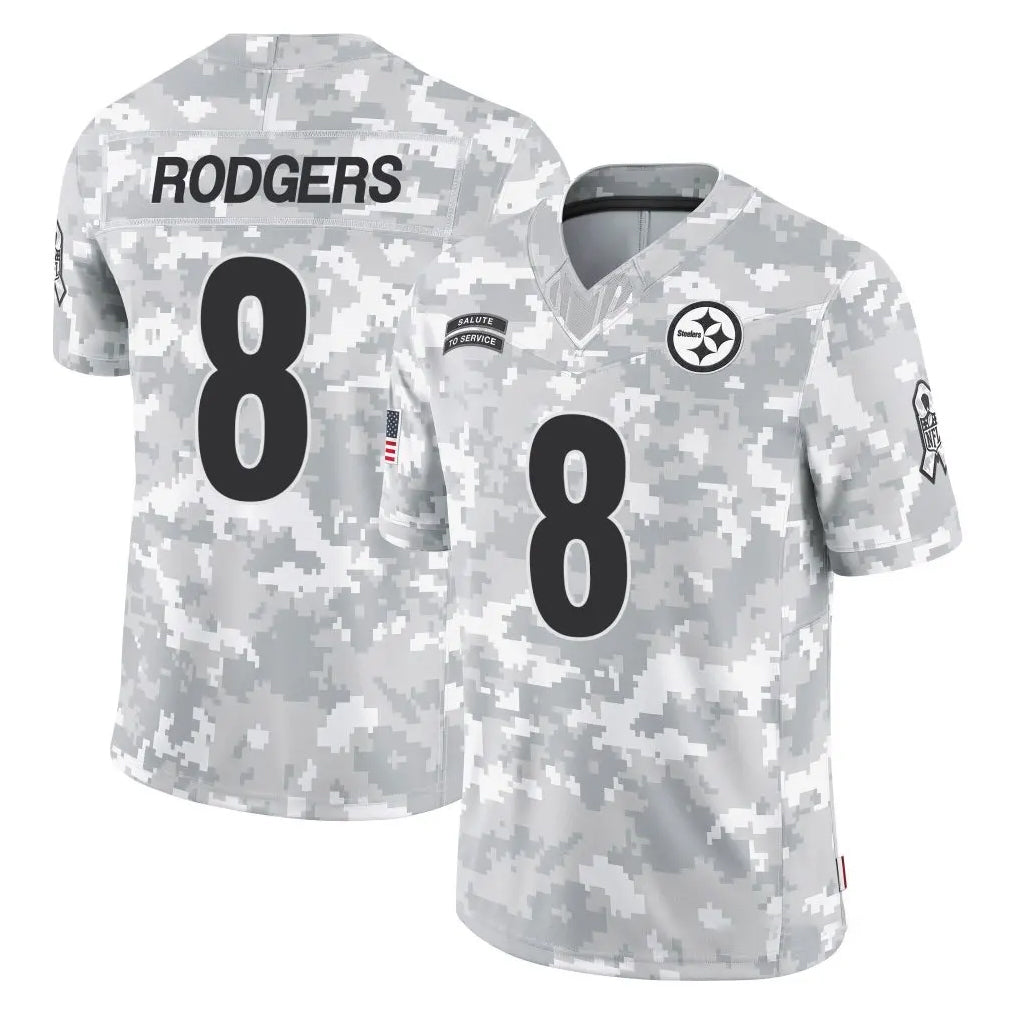 Vanessashop P.Steelers #8 Aaron Rodgers Player Arctic Camo Limited Salute To Service Home Game Stitched Jerseys