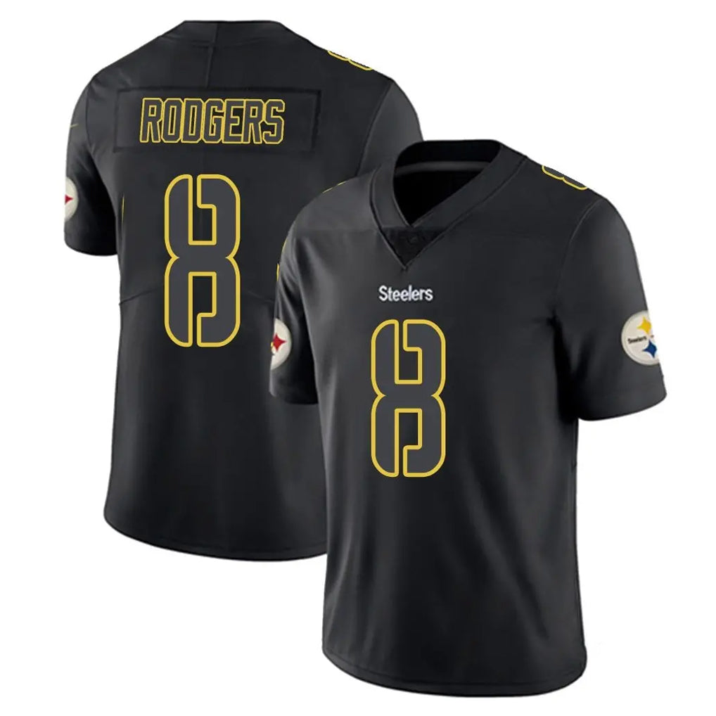 Vanessashop P.Steelers #8 Aaron Rodgers Player Black Impact Limited Home Game Stitched Jerseys