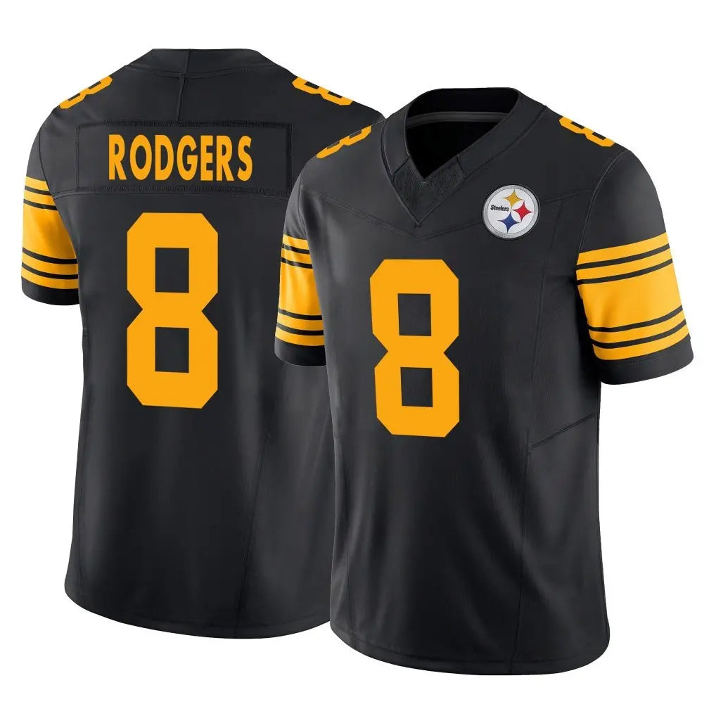 Vanessashop P.Steelers #8 Aaron Rodgers Player Black Limited 2nd Alternate Vapor F.U.S.E. Home Game Stitched Jerseys