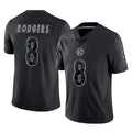 Vanessashop P.Steelers #8 Aaron Rodgers Player Black Reflective Limited Home Game Stitched Jerseys
