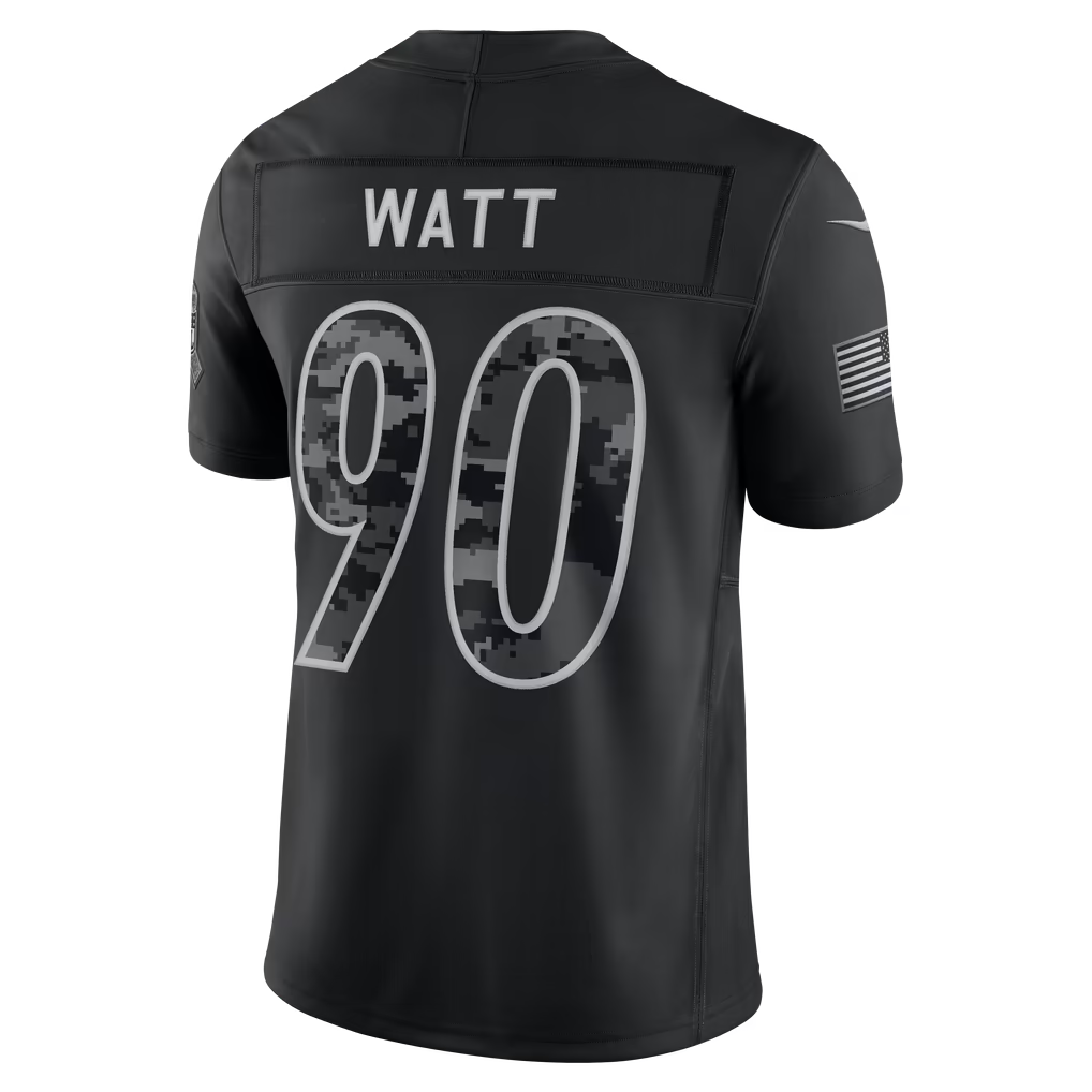 vanessashop  P.Steelers #90 T.J. Watt Black 2026 Salute to Service Stitched Limited Jersey
