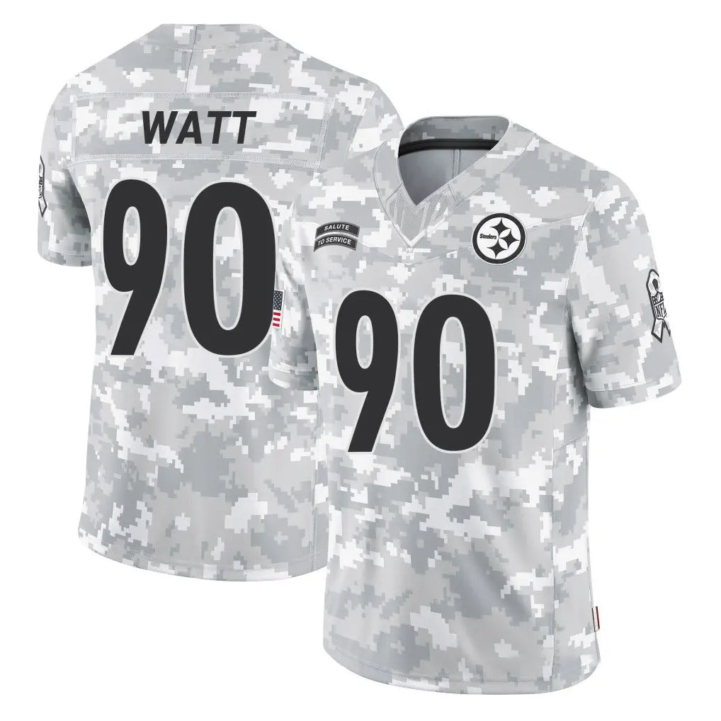 Vanessashop P.Steelers #90 T.J. Watt Player Arctic Camo Limited Salute To Service Home Game Stitched Jerseys