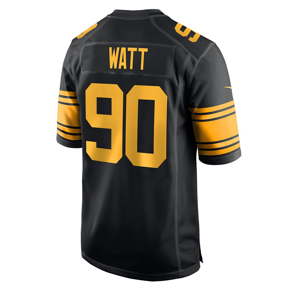 Vanessashop P.Steelers #90 T.J. Watt Player Black Color Rush Home Game Stitched Jerseys