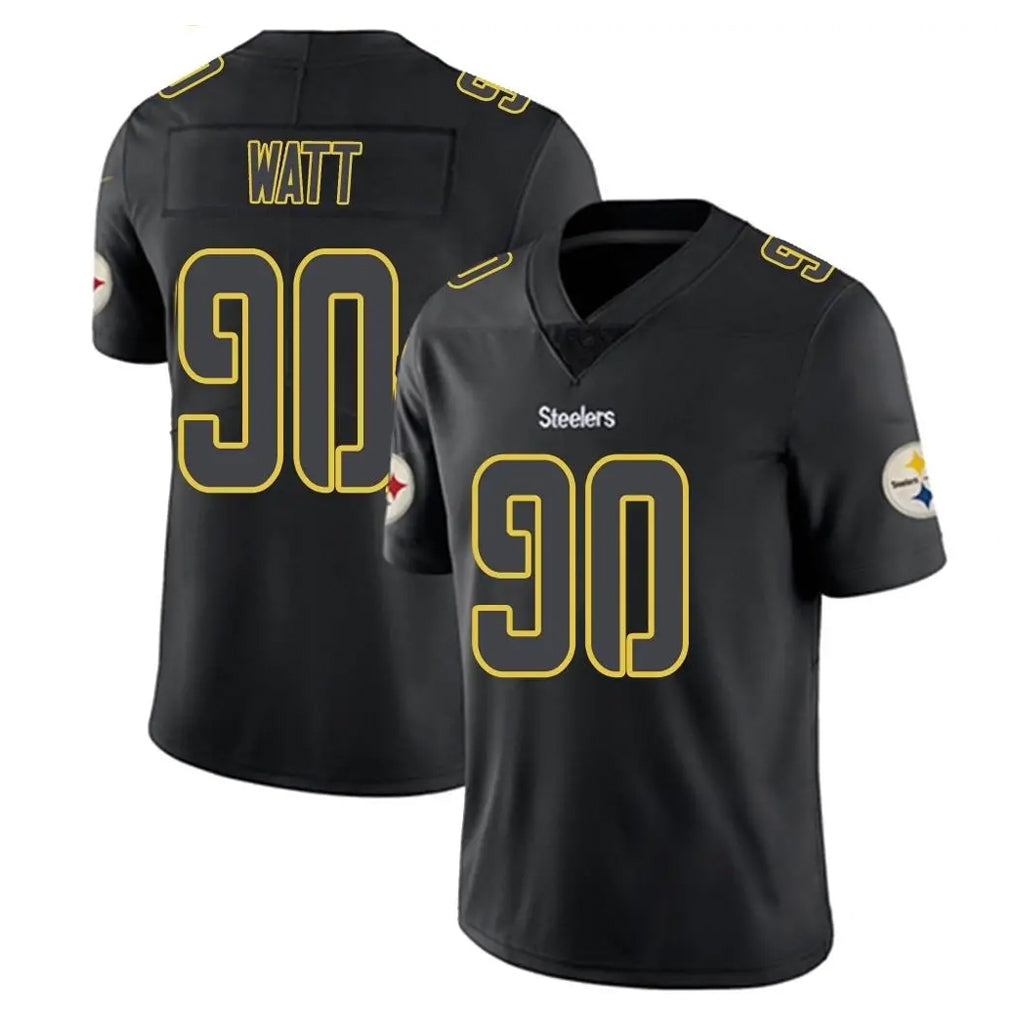Vanessashop P.Steelers #90 T.J. Watt Player Black Impact Limited Home Game Stitched Jerseys