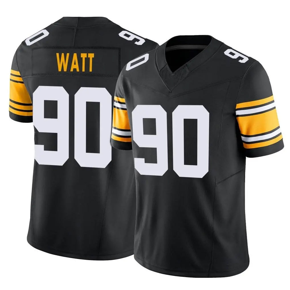 Vanessashop P.Steelers #90 T.J. Watt Player Black Limited Alternate Vapor F.U.S.E. Home Game Stitched Jerseys